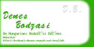 denes bodzasi business card